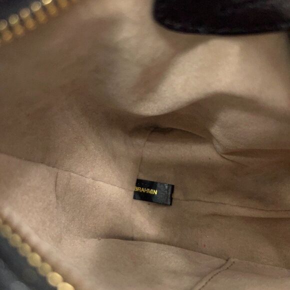 BRAHMIN Small Black Smooth Leather Shoulder Bag Purse - Picture 13 of 15